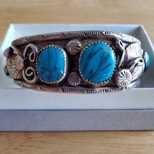 Silver and Turqoise Navajo Cuff